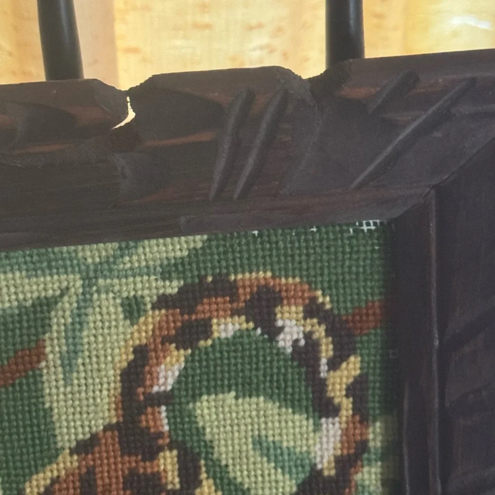 Vintage Stalking Jaguar Needlepoint Wall Art Hanging Framed - Picture 7 of 9